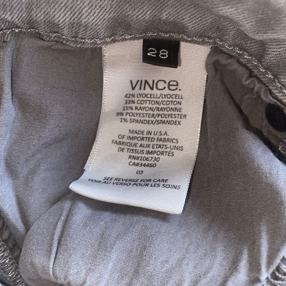Vince Dylan Skinny Mid Rise Metallic Silver Tux Side Stripe Gray Jeans 28 EUC - Picture 10 of 10